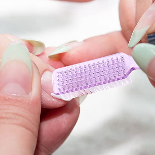 10 Pieces Handle Grip Nail Brush Fingernail Cleaner Pedicure Handle Grip Nail Brushes, Colorful Long Handle Nail Cleaning Brushes Fingernail Scrub Manicure Tool
