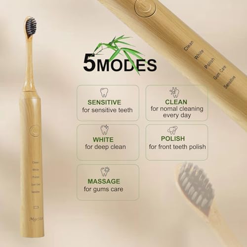 Sonic Bamboo Electric Toothbrush for Adults