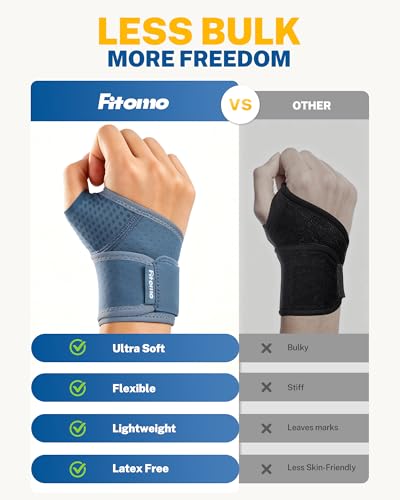 Wrist Brace with Soft Thumb Opening for Mild Carpal Tunnel Tendonitis Arthritis Sprains (Not for Thumb)