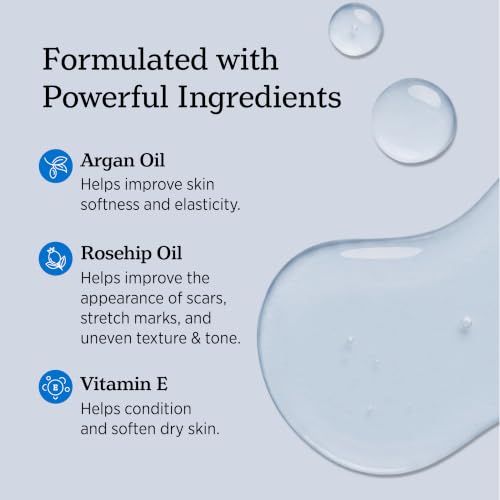 NUVADERMIS Restorative Body Oil for Scars, Stretch Marks & Dry Skin | Argan Oil, Rosehip Oil & Vitamin E | Lightweight, Fast-Absorbing Body Oil | 3.4 fl oz