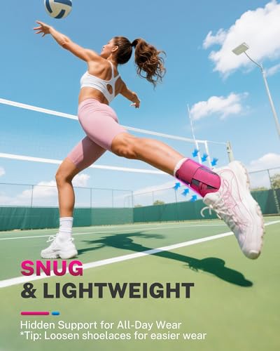 Ankle Brace for Men Women with Removable Side Splints Figure 8 Strap Rose S