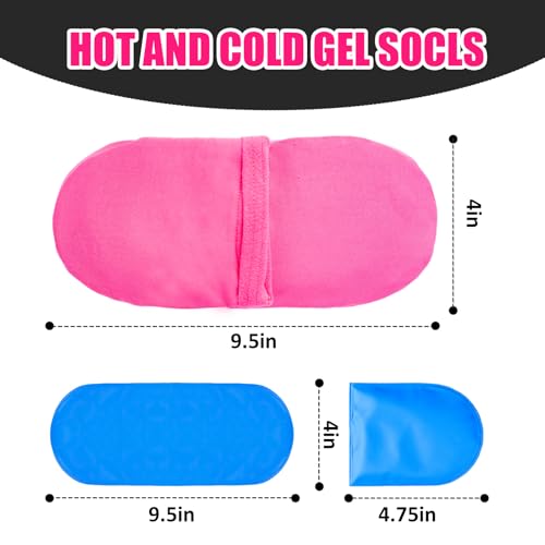 Reusable Cold Therapy Socks, Ice Pack for Feet Heels Injuries Swelling, Cold Pack Socks for Feet, Therapy Socks for Plantar Fasciitis, Neuropathy Chemotherapy, Pain Relief for Foot Ankle (Pink) Pink