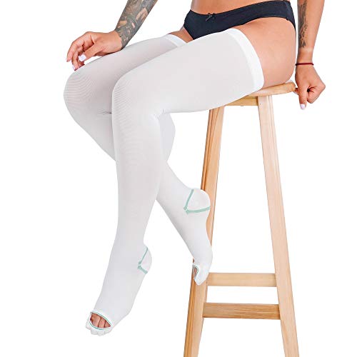Anti Embolism Compression Stockings, Thigh High Unisex Ted Hose Socks 15-20 mmHg Moderate Level 3X-Large (1 Pair)