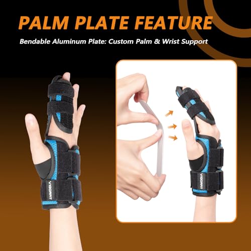 2 Finger Splint for Trigger Finger, Broken Fingers, Knuckle Sprains - Double Finger Support for Index, Middle, Ring Finger, Unisex Sizes, Left Hand, M