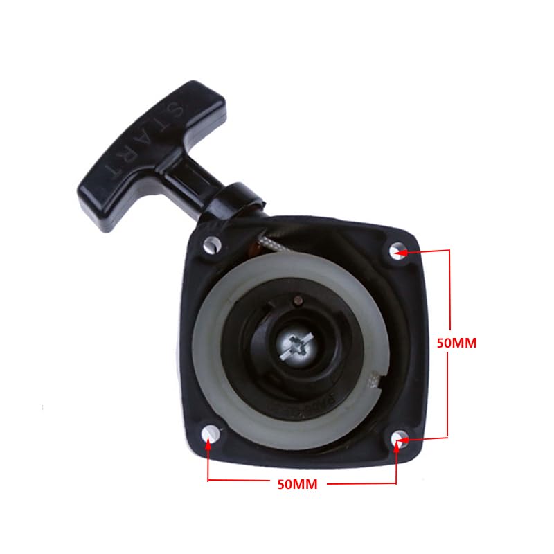 Rc Marine 26cc 29cc 30cc Engine Pull Starter for Zenoah CY RCMK QJ BWS Rc Racing Boat Parts Distance Between Mounting Holes is 50mm (Black) Black