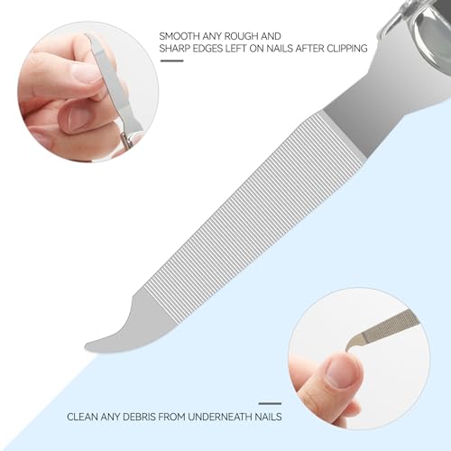 Nail Clippers Nail Cutter Set Toenail Fingernail Clippers Kit for Thick Nails Stainless Steel Sharp Sturdy Trimmer for Men & Women, Set of 2