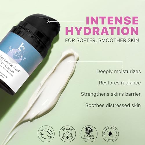 Hyaluronic Acid Moisturizer for Face - USA Made with Organic Ingredients Unscented 1.58 Ounce (Pack of 1)