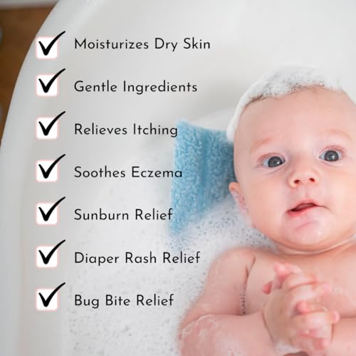 Oatmeal Baby Bath Powder for Eczema by Irene Organics - Colloidal Oatmeal for Soothing Treatment of Eczema, Diaper Rash, Dry Skin, Itching and Irritation - Moisturize and Sooth Baby and Toddler Skin 1 pack