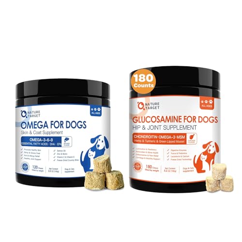 Omega 3 Fish Oil for Dogs, Glucosamine for Dogs 180 Counts