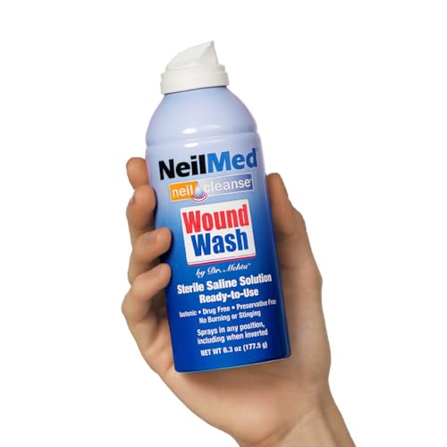 NeilMed Cleanse Sterile Saline Wound Wash, 6.3 Ounce 6.3 Fl Oz (Pack of 1)