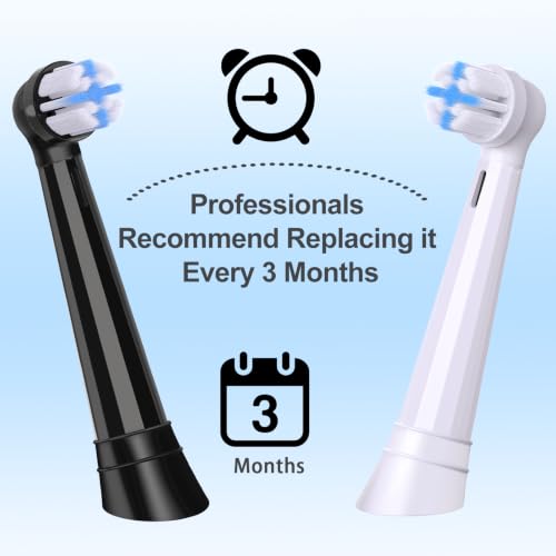 8 Pack IO Replacement Brush Heads Compatible with Oral B iO 2/3/4/5/6/7/8/9/10/Deep Clean Series Electric Toothbrushes, Medium-Hard Bristles IO Toothbrush Head Compatible with Oral B (Black) Black 8 Count (Pack of 1)