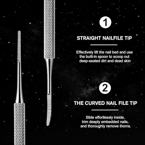 FERYES Professional Ingrown Toenail Tool | 2-in-1 Surgical Stainless Steel File & Lifter | Home Pedicure Tool for Nail Cleaner & Removal