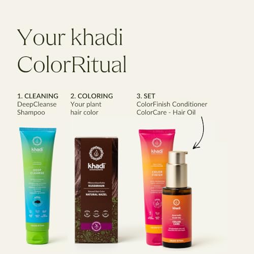 khadi NATURAL HAZEL Natural Hair Color - for shiny to rich chocolate brown - plant hair color - 100% herbal & natural - 3.5 oz