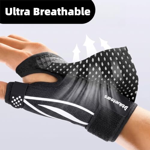 bluetears Thumb Brace Support, Breathable Thumb Spica Splint Stabilizer L/XL（Fit both Hand)