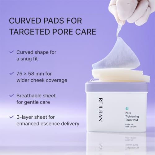 REJURAN Pore Tightening Toner Pads, PDRx 3% & c-PDRN®, 60 Pads, 7.43 fl oz