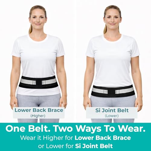 Lightweight Back Brace for Lower Back Pain Under Clothes - Relief from Sciatica, Spinal Stenosis & SI Joint Hip Pain - Breathable & Adjustable Lumbar Support Belt for Work and Exercise for Women & Men XL X-Large