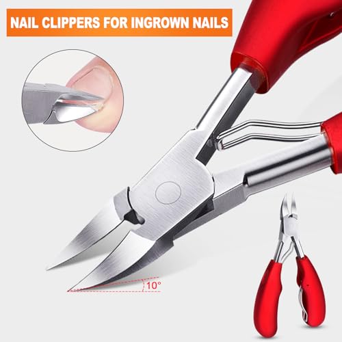 Toe Nail Clippers for Thick Nails for Seniors, Toenail Clippers, Black+red