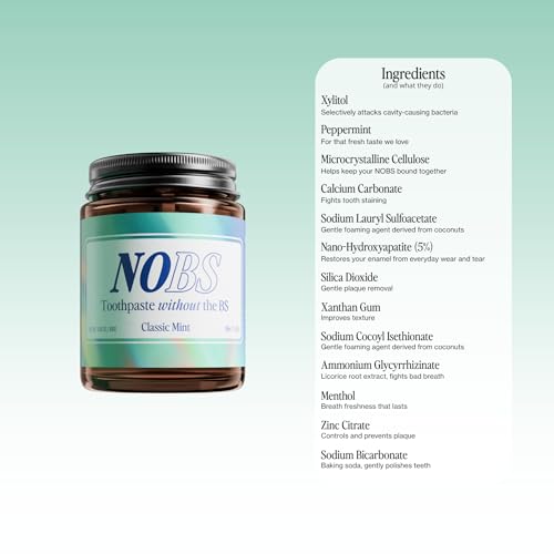 NOBS (No Bad Stuff) Toothpaste Tablets (3 Month) & NOBS Jr Bundle - Nano Hydroxyapatite, Fluoride Free, Eco & Travel Friendly - Remineralize with NHA