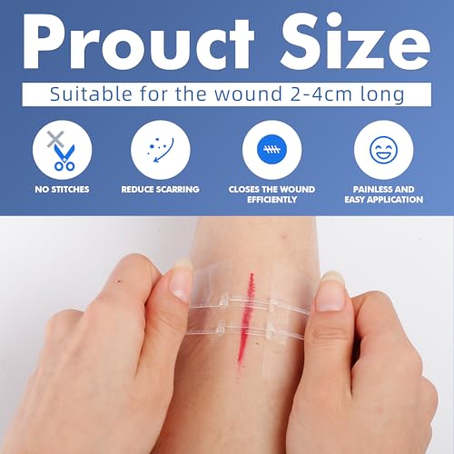 2 Pcs Emergency Laceration Closures,Butterfly Bandaids Wound Closure,Surgical Laceration Repair Without Sew,Quick Clot,Emergency Wound Closures Device (PU) 2 Count (Pack of 1)