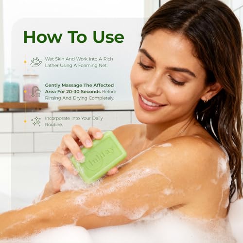 Inlifay Tolnaftate 1% Antifungal Bar Soap : Athletes Foot Ringworm Jock Itch Fast Itch Relief Tea Tree Oil Non-Greasy Anti-Fungal Bar Wash for Gym-Goers & Active Adults Green 8 Ounce (Pack of 1)