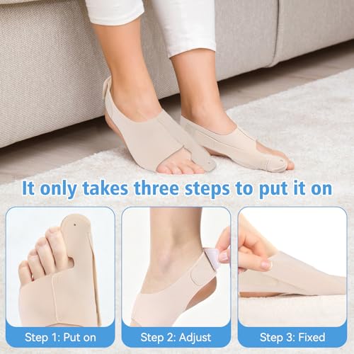 1 Pair Adjustable Bunion Support Sleeve, Unisex Hallux Valgus Foot Care Aid, Wearable Toe Guard in Shoes, Daily and Night Use (Large) Large