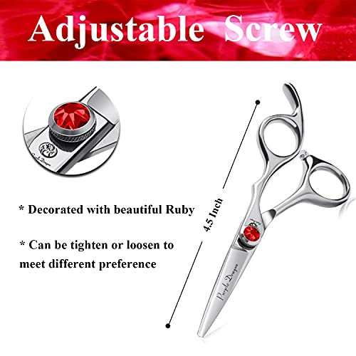 Purple Dragon 4.5 Barber Hair Cutting Scissors Small Moustache Shears 4.5 Inch