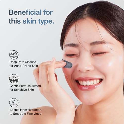 Korean Charcoal Cleansing Foam, Hydrating Deep Pore Face Wash