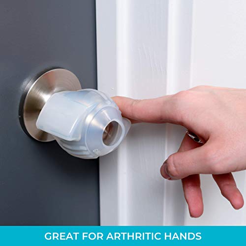 Stander Great Grips with Glow Inserts, Glow-in-the-Dark Door Knob Covers for Arthritis, Non-Slip Silicon Hand Grippers for Adults, Seniors, and Elderly, Open Doors Easily, Low Strength Aid, Set of 2 Pack of 1