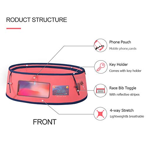 AONIJIE Lovtour Running Belt Waist Pack, Flip Waist Belt,with 250ml Soft Water Bottle Free and Lightweight for Marathon Climbing Jogging Cycling Workout Fitness Mobile Phone Holder BLACK S-M