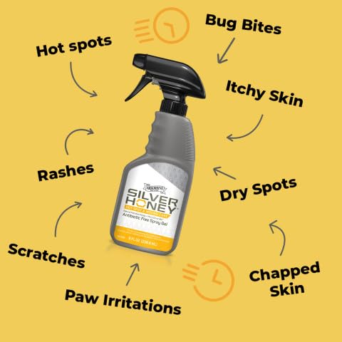 Silver Honey Hot Spot & Wound Care Pet First Aid Spray Gel, 8 fl oz