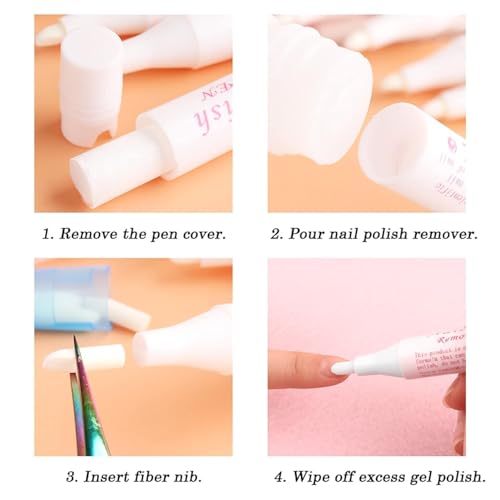 1Pc Nail Erase Pen Removable Head Nails Polish Cleaning Plastic Manicure Corrector Pens for Manicure Fingernail Home Salon Use Nails Polish,Foot, Hand and Nails Care Nail Art Pens (Pink 6g)