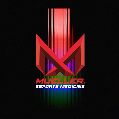 MUELLER Esports Medicine Fitted Wrist Brace for Men and Women, Wrist Pain Relief Support, 6 KTape Strips Included, Ideal for Gamer's, Carpal Tunnel, Tendonitis, Arthritis, Left Hand, Black, One Size Esports Left-Hand Fitted Wrist Brace