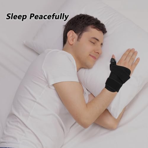 Thumb Brace Right Hand or Left Hand for Arthritis Pain and Support Black M