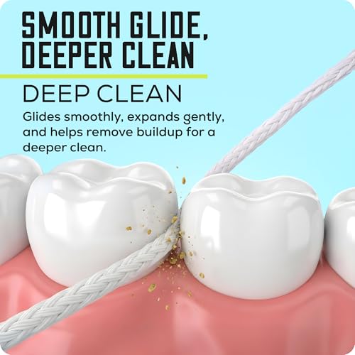 Waxed Expanding Dental Floss, Family Value Pack (Mint Breeze, 4 Pack), Coconut Oil Infused, Smooth Glide for Sensitive Gums, Strong & Shred Resistant, for Adults & Kids Mint Breeze 98 Foot (Pack of 4)