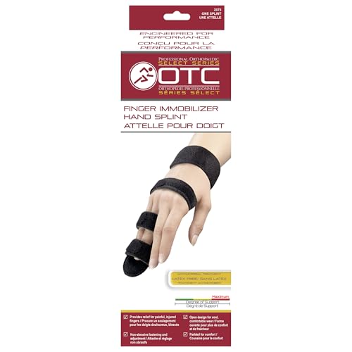 OTC Finger Immobilizer Hand Splint, Fracure Recovery Support, Medium, Black