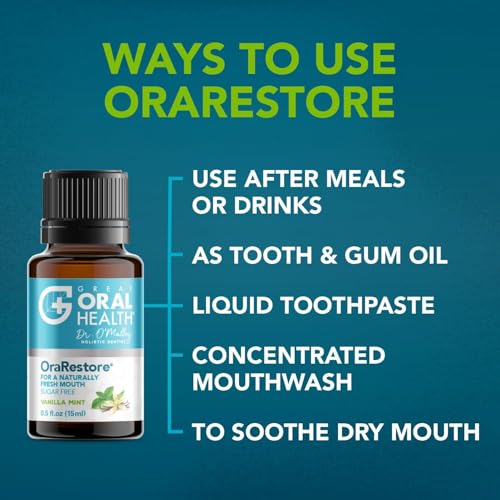 OraRestore Bad Breath Treatment for Adults Halitosis: Dentist Formulated Oral Rinse Concentrate Tooth Oil Liquid Toothpaste, Fresh Breath Mouthwash for Dry Mouth, Oral Care, Healthy Gums, Teeth -2pack 2 Pack (15 ml each)