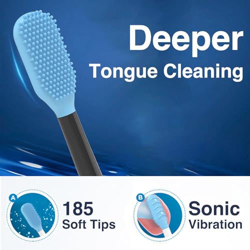 Tongue Brush Heads Compatible with Philips Sonicare Toothbrush Black 1 Count (Pack of 3)