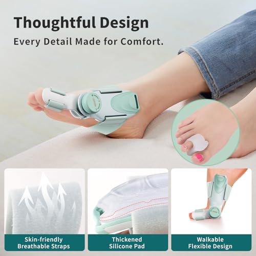 Bunion Corrector for Women Big Toe - US Patent 3 Precision Angles (0°/7.5°/15°) Adjustable Toe Straightener & Bunion Splint Brace with Extra Straps & Toe Separator, Fits Left & Right Foot, Medium, Pink 1 PCS