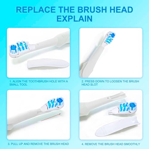 Sensitive Replacement Electric Replacement Toothbrush Heads (16 Count) Dual Clean Rotating Sets Compatible with Braun Oral B Cross Action Power