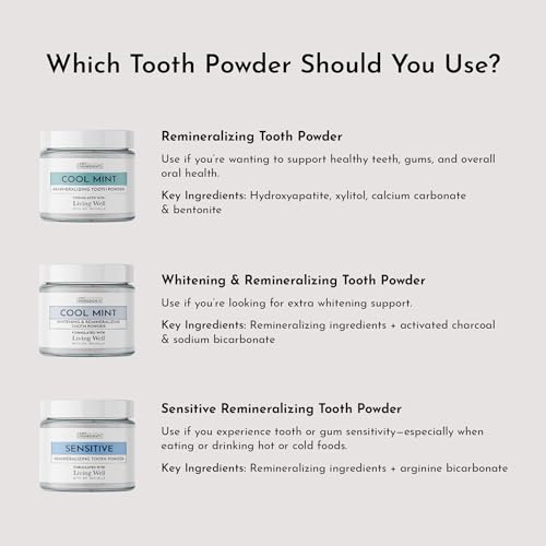 JUST INGREDIENTS Remineralizing Tooth Powder - Fluoride-Free - 1 oz WHITENING 1 Ounce (Pack of 1)