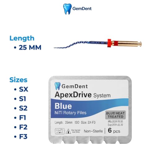 Assorted PT Style 25MM #SX-F3 Assorted Blue Heat Activated NiTi Endo Rotary Files Endodontic Dental