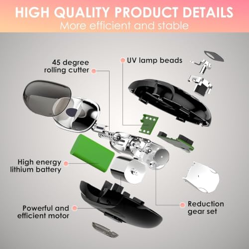 Electric Nail Clippers Upgraded 3 in 1 Automatic Light-black