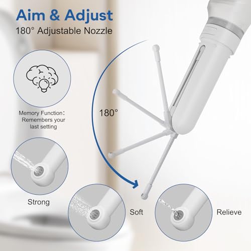Portable Bidet for Travel & Foldable Bottom Buddy Wiping aid for Women White
