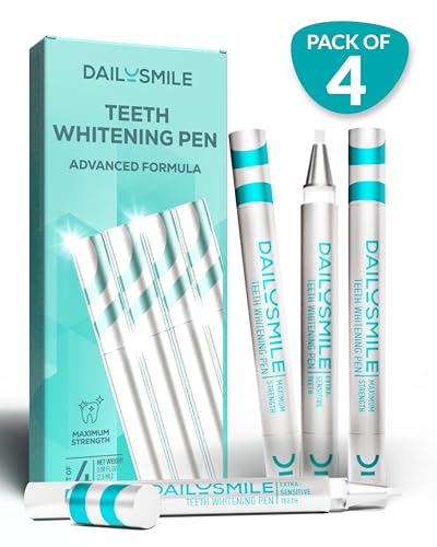 Advanced Formula Teeth Whitening Pen, Strong Teeth Whitening Gel, Gentle Tooth Whitening Pen, Teeth Whitening for Sensitive Teeth, Daily Teeth Stain Remover, Instant White Smile-4PK