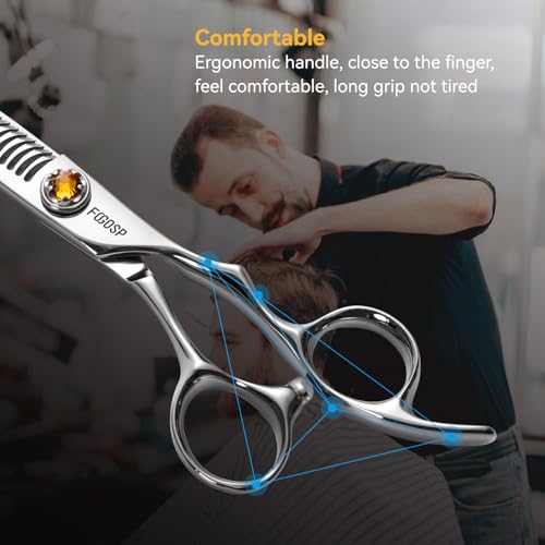 Thinning Shears for Hair Cutting Extremely Sharp Japan VG10 Steel Hairdressing Scissors for Barbers Salon Stylists CNC Craftsmanship Smoothing Cut Barber Scissors for Women Men (Blending Shear) Thinner 6.0 in