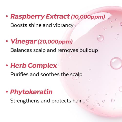 A'PIEU Raspberry Hair Vinegar Rinse [Refill], Dandruff, Buildup & Excess Oil, Smooth & Shiny Hair, Itchy Scalp Relief, pH Balancing, Fresh Raspberry Scent, Korean Haircare, 6.76 fl oz Raspberry Rinse Refill (13.6 fl oz)