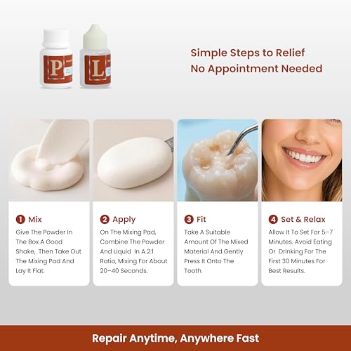 Zinc Oxide Eugenol Dental Cement, Temporary Dental Care Kit for Tooth Repair, Tooth Cement for Crown, Bridges and Missing Tooth, Improving Smile Orange