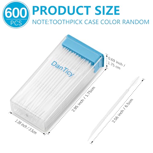 DanTicy Brushpicks Interdental Toothpicks,Soft Bristle Dental Floss Picks Toothpicks,Helps Removes Plaque and Debris Between Your Teeth