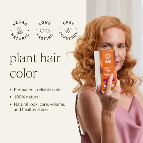khadi COPPER Natural Hair Color - ranges from copper gold to copper red - plant hair color - 100% herbal & natural - certified cosmetics - 3.5 oz