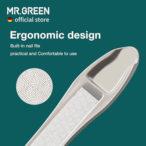 MR.GREEN Nail Clippers Stainless Steel Anti Splash Fingernail Cutter Manicure Tools Bionics Design Pedicure Scissor Nail Trimmer (Nail Clipper (Large)+Nail File) Nail Clipper (Large)+nail File